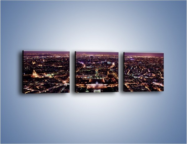 Obraz na płótnie – Panorama Paryża z Wieży Eiffla – trzyczęściowy AM764W1