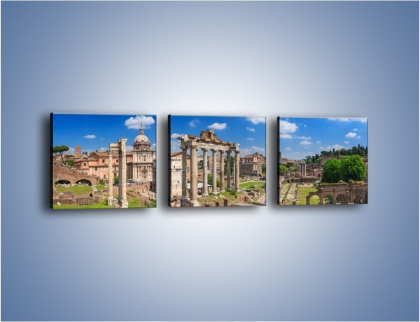 Obraz na płótnie – Panorama rzymskich ruin – trzyczęściowy AM767W1