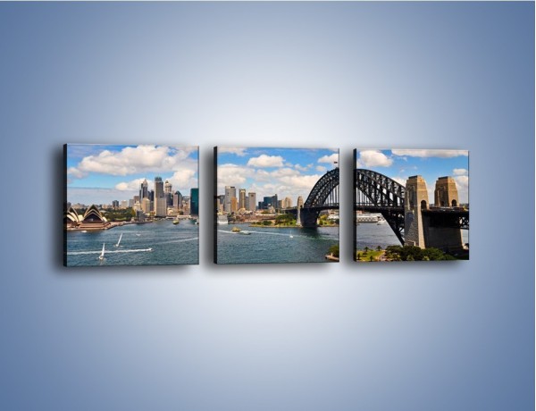 Obraz na płótnie – Panorama Sydney w pochmurny dzień – trzyczęściowy AM784W1