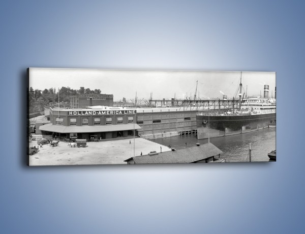 Obraz na płótnie – Amerykańskie doki na początku XX wieku – jednoczęściowy panoramiczny AM641