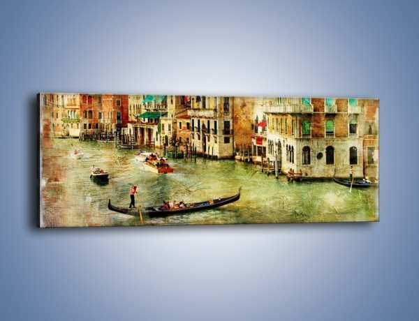 Obraz na płótnie – Weneckie Canal Grande w stylu vintage – jednoczęściowy panoramiczny AM643