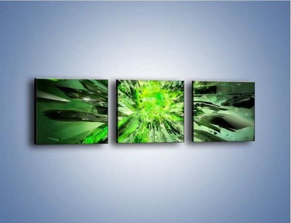 Obraz na płótnie – Ostre kawałki zieleni – trzyczęściowy GR422W1