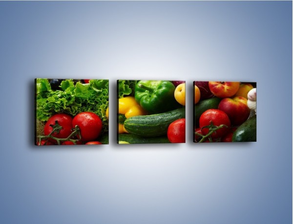Obraz na płótnie – Mix warzywno-owocowy – trzyczęściowy JN006W1