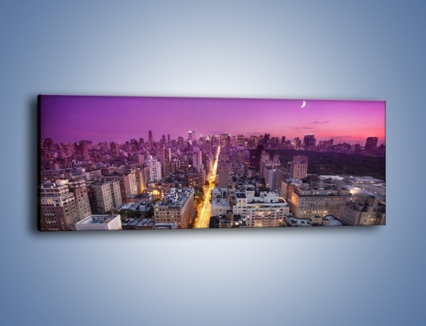 Obraz na płótnie – Zmierzch nad Nowym Jorkiem – jednoczęściowy panoramiczny AM657
