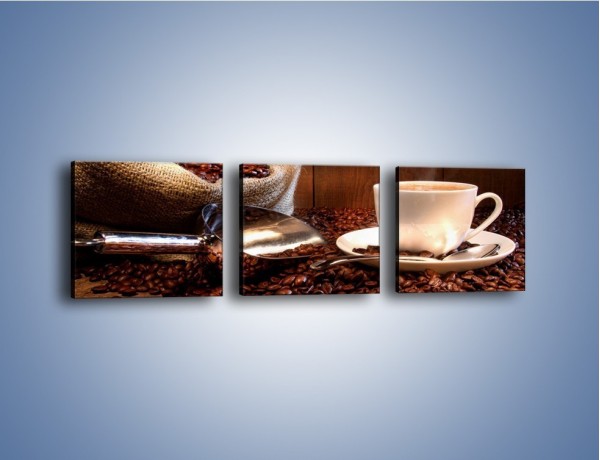 Obraz na płótnie – Poranna energia z kawą – trzyczęściowy JN098W1