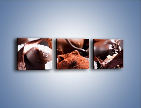 Obraz na płótnie – Wyroby z czekolady – trzyczęściowy JN123W1