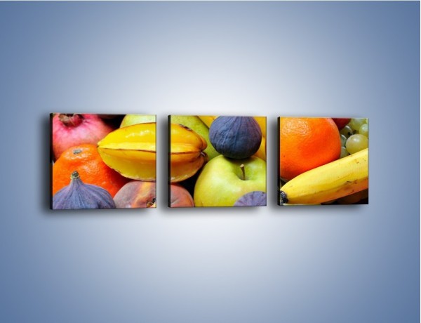 Obraz na płótnie – Owocowe kolorowe witaminki – trzyczęściowy JN173W1