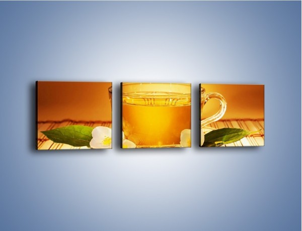 Obraz na płótnie – Delikatny smak herbaty – trzyczęściowy JN261W1