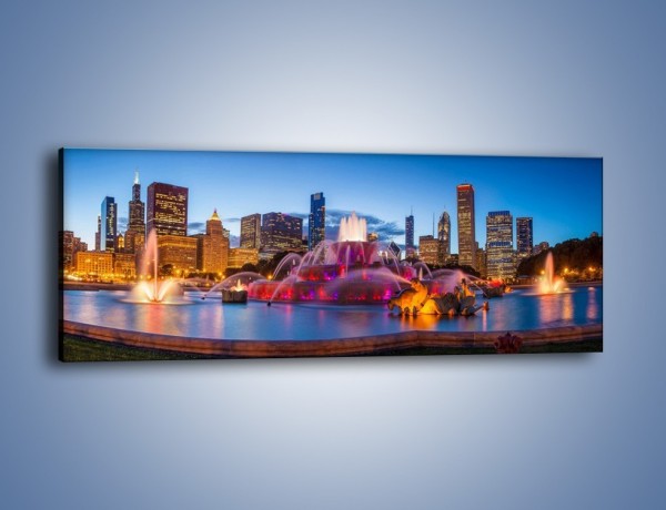 Obraz na płótnie – Fontanna Buckingham w Chicago – jednoczęściowy panoramiczny AM662
