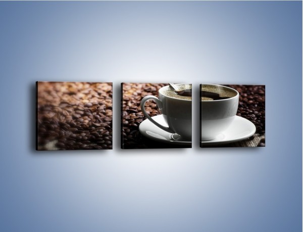 Obraz na płótnie – Aromatyczna filiżanka kawy – trzyczęściowy JN298W1