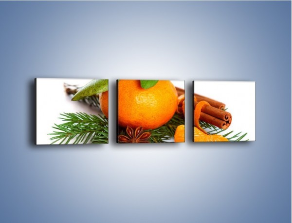 Obraz na płótnie – Pomarańcza na święta – trzyczęściowy JN306W1