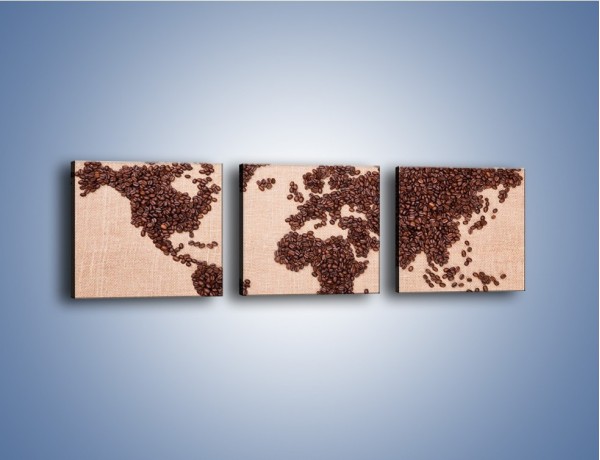 Obraz na płótnie – Kawowy świat – trzyczęściowy JN373W1