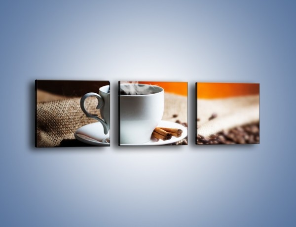 Obraz na płótnie – Aromatyczny zapach kawy – trzyczęściowy JN374W1