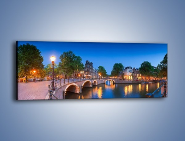 Obraz na płótnie – Most nad kanałem w Holandii – jednoczęściowy panoramiczny AM666