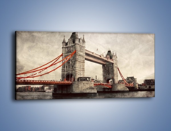 Obraz na płótnie – Tower Bridge w stylu vintage – jednoczęściowy panoramiczny AM668
