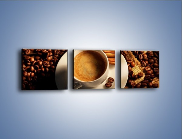 Obraz na płótnie – Tajemnicza historia z odrobiną kawy – trzyczęściowy JN475W1