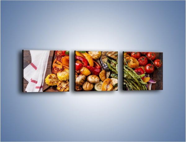 Obraz na płótnie – Taca z grilowanymi warzywami – trzyczęściowy JN600W1