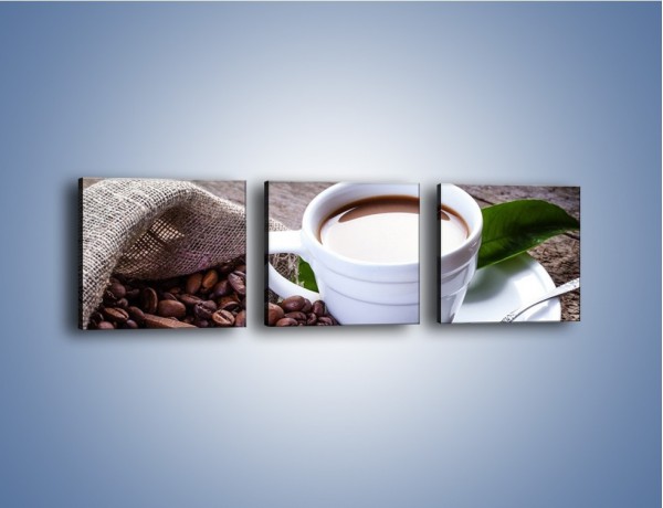Obraz na płótnie – Dobrze odmierzona porcja kawy – trzyczęściowy JN613W1