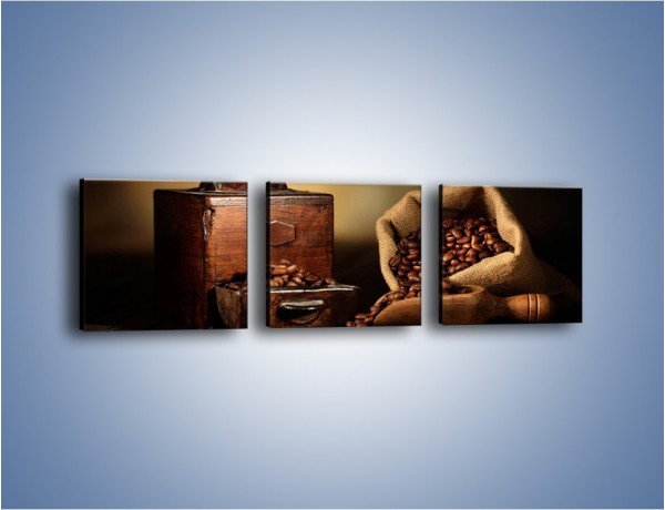 Obraz na płótnie – Młynek do kawy w cieniu – trzyczęściowy JN627W1