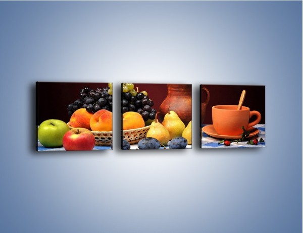 Obraz na płótnie – Stół pełen owocowych darów – trzyczęściowy JN691W1