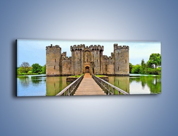 Obraz na płótnie – Zamek Bodiam w Wielkiej Brytanii – jednoczęściowy panoramiczny AM692