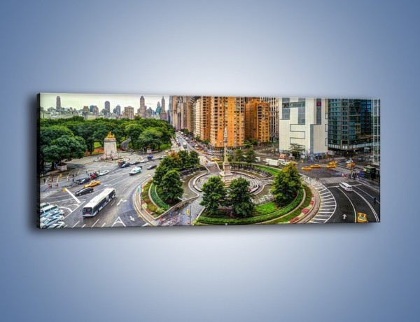 Obraz na płótnie – Rondo Columbus Circle w Nowym Jorku – jednoczęściowy panoramiczny AM694