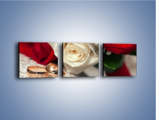 Obraz na płótnie – Małżeństwo przysięga i róże – trzyczęściowy K681W1