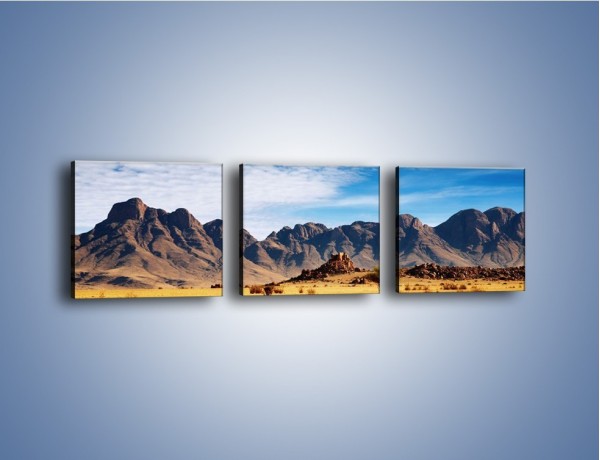 Obraz na płótnie – Góry w pustynnym krajobrazie – trzyczęściowy KN030W1