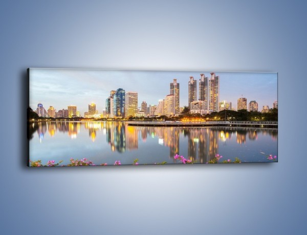 Obraz na płótnie – Panorama Bangkoku – jednoczęściowy panoramiczny AM710
