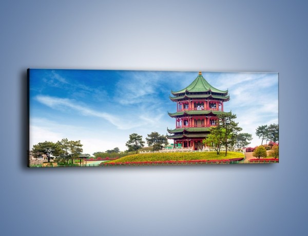 Obraz na płótnie – Chiński ogród w Singapurze – jednoczęściowy panoramiczny AM715