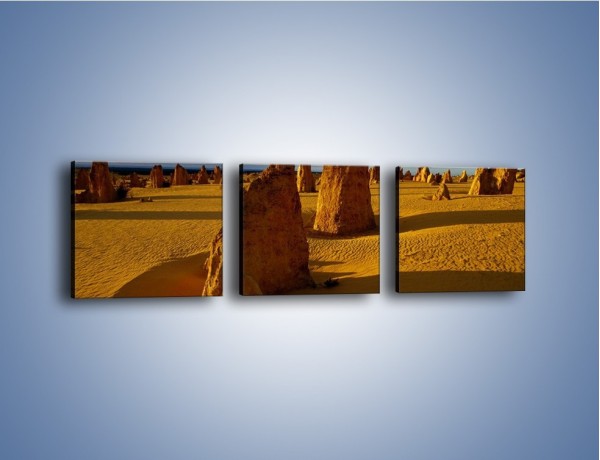 Obraz na płótnie – Kombinacje z piasku – trzyczęściowy KN458W1