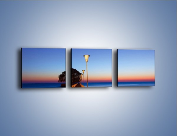 Obraz na płótnie – Wieczorny spacer po tafli morza – trzyczęściowy KN759W1