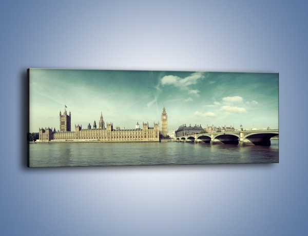 Obraz na płótnie – Panorama Pałacu Westminsterskiego – jednoczęściowy panoramiczny AM758