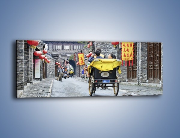 Obraz na płótnie – Podróż rikszą w mieście Zhangjiakou – jednoczęściowy panoramiczny AM762