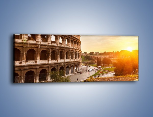 Obraz na płótnie – Zachód słońca nad Rzymem – jednoczęściowy panoramiczny AM763