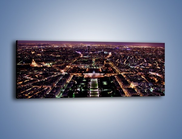 Obraz na płótnie – Panorama Paryża z Wieży Eiffla – jednoczęściowy panoramiczny AM764