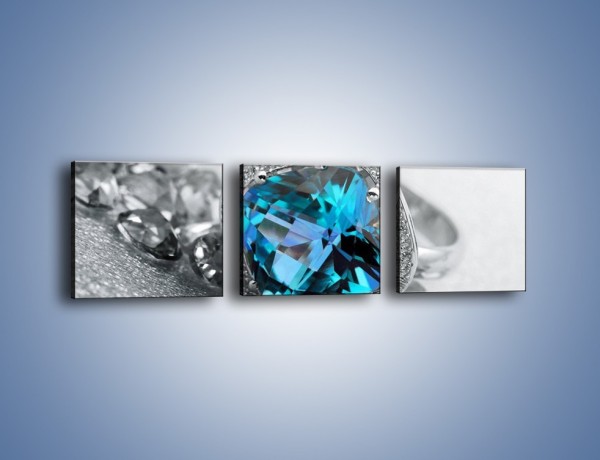 Obraz na płótnie – Rubin i kryształy – trzyczęściowy O255W1