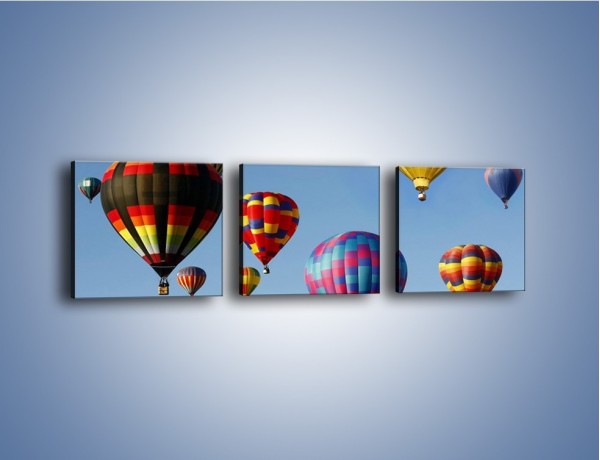 Obraz na płótnie – Kolorowe balony na niebie – trzyczęściowy TM009W1