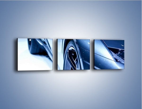 Obraz na płótnie – Niebieskie Lamborgini – trzyczęściowy TM027W1