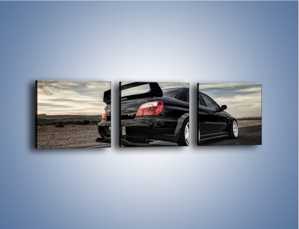 Obraz na płótnie – Czarne Subaru Impreza WRX Sti – trzyczęściowy TM133W1