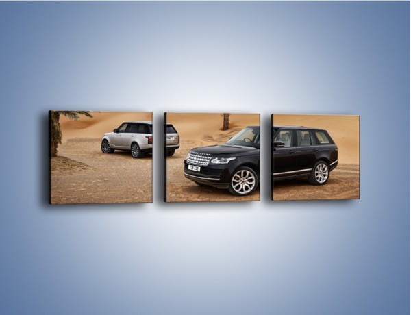 Obraz na płótnie – Range Rovery na pustyni – trzyczęściowy TM154W1