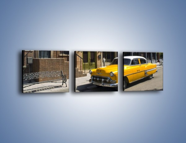 Obraz na płótnie – Amerykańska taksówka z lat 55 – trzyczęściowy TM164W1