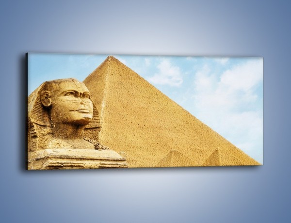 Obraz na płótnie – Sfinks i piramidy – jednoczęściowy panoramiczny AM782