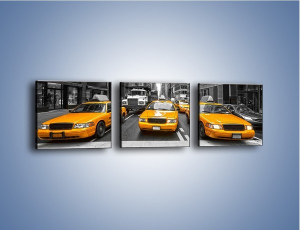 Obraz na płótnie – Żółte taksówki na Manhattanie – trzyczęściowy TM220W1