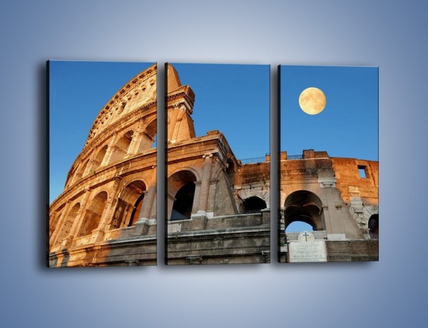 Obraz na płótnie – Pełnia księżyca nad Koloseum – trzyczęściowy AM069W2
