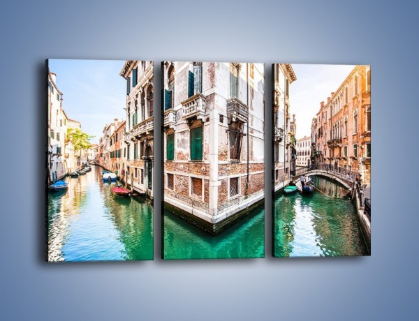 Obraz na płótnie – Skrzyżowanie wodne w Wenecji – trzyczęściowy AM081W2