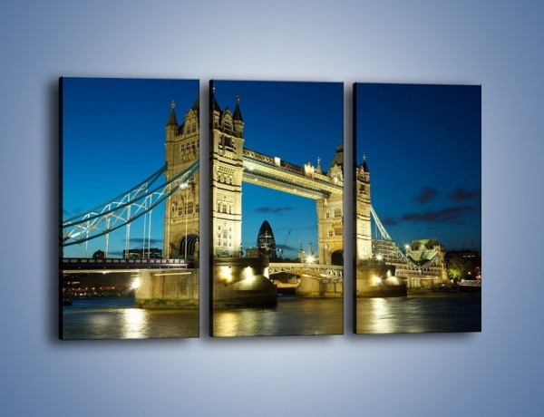 Obraz na płótnie – Tower Bridge wieczorową porą – trzyczęściowy AM159W2
