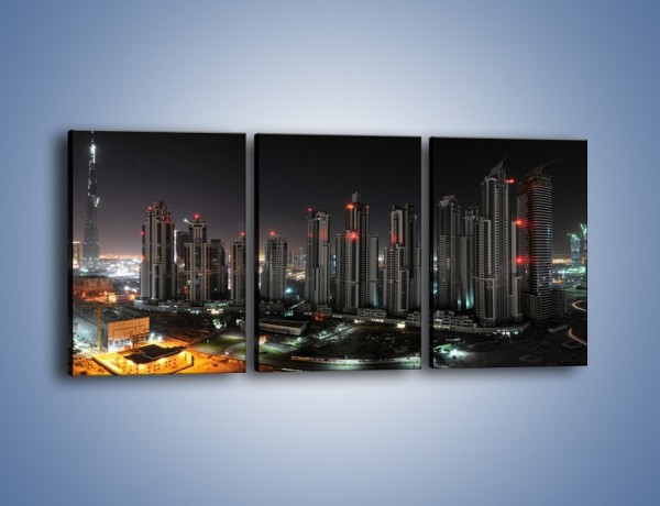 Obraz na płótnie – Panorama Dubaju nocą – trzyczęściowy AM185W2