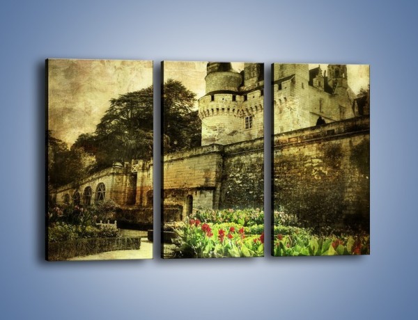 Obraz na płótnie – Zamek w stylu vintage – trzyczęściowy AM234W2