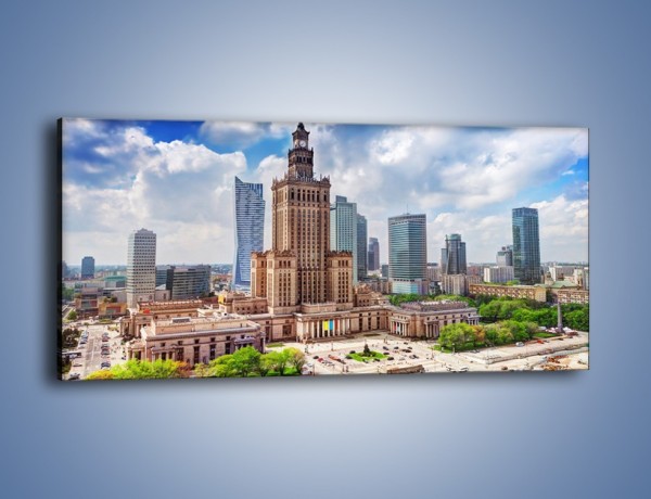 Obraz na płótnie – Pałac Kultury i Nauki w Warszawie – jednoczęściowy panoramiczny AM806